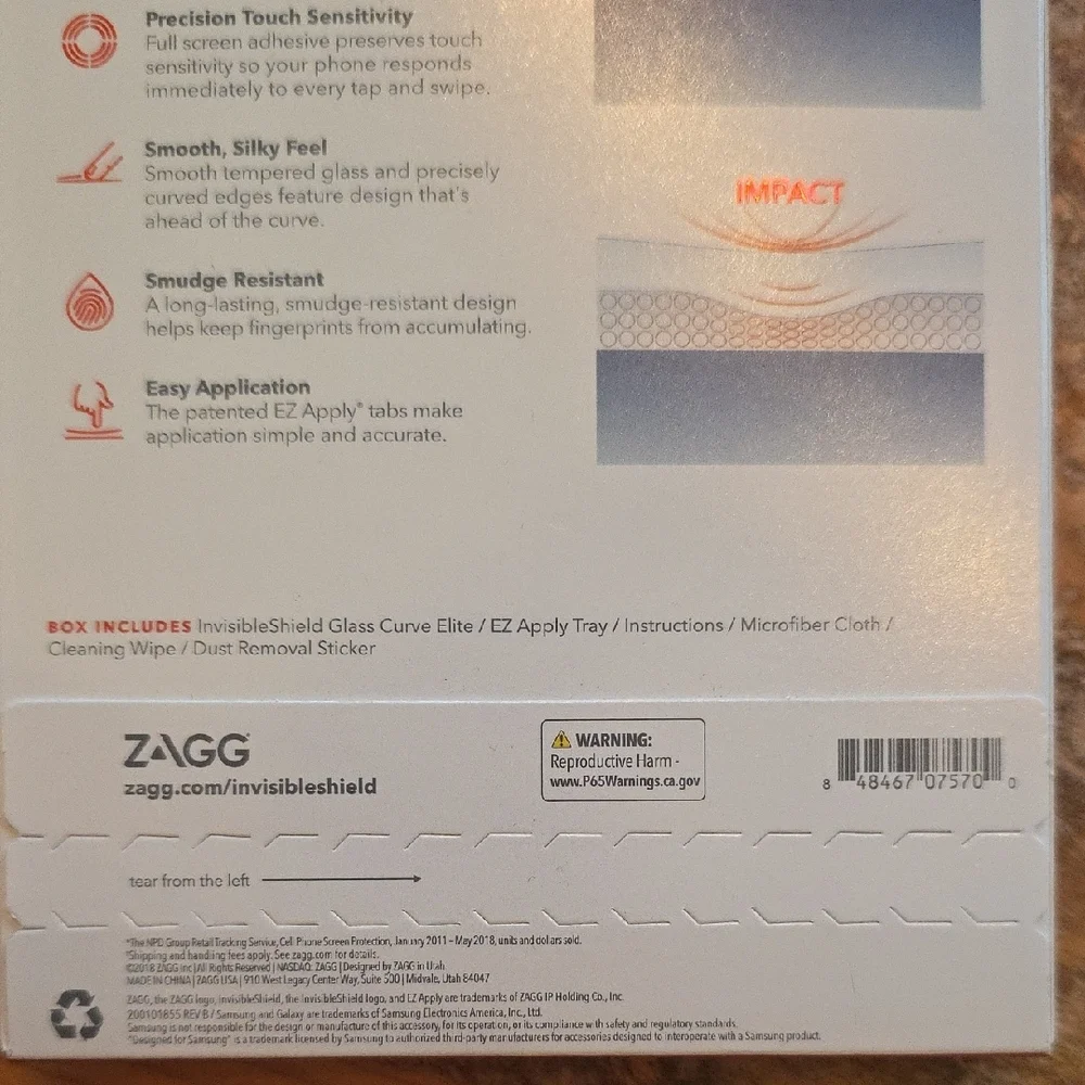 Zagg InvisibleShield glass curve elite Screen Protector for Samsung Galaxy Note9